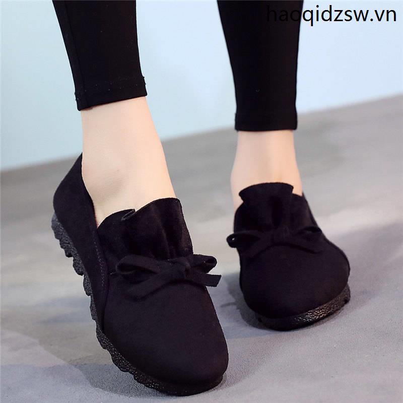 Giày Búp Bê Màu Đen Phong Cách Bắc Kinh Cổ Điển Thời Trang Xuân Thu 2019 Cho Mẹ Bầu