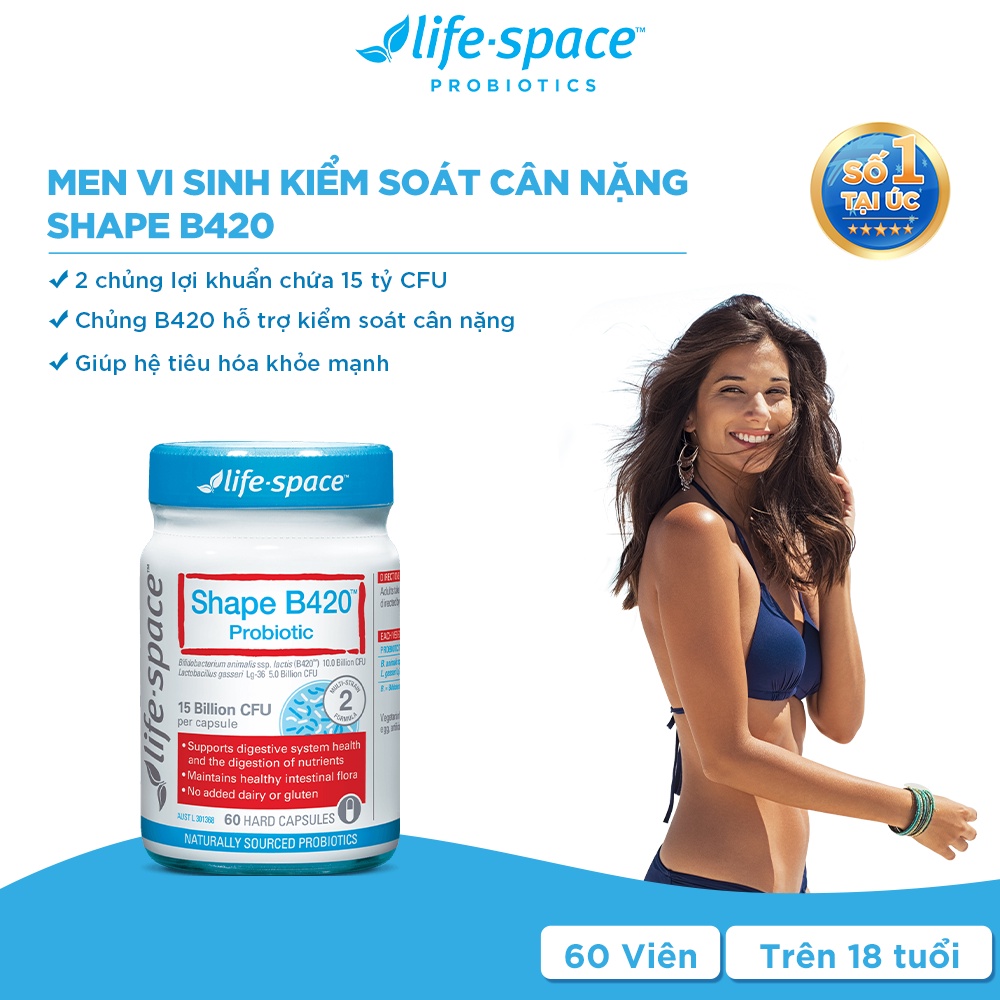 Men vi sinh Life Space Shape B420 Probiotic hỗ trợ tiêu hóa và kiểm soát