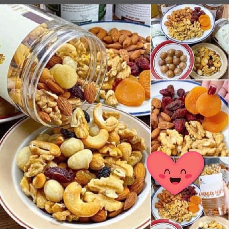 Granola siêu hạt 100% hạt và quả không yến mạch ( hạt macca, óc chó, hạnh nhân, hạt điều nguyên hạt,…)