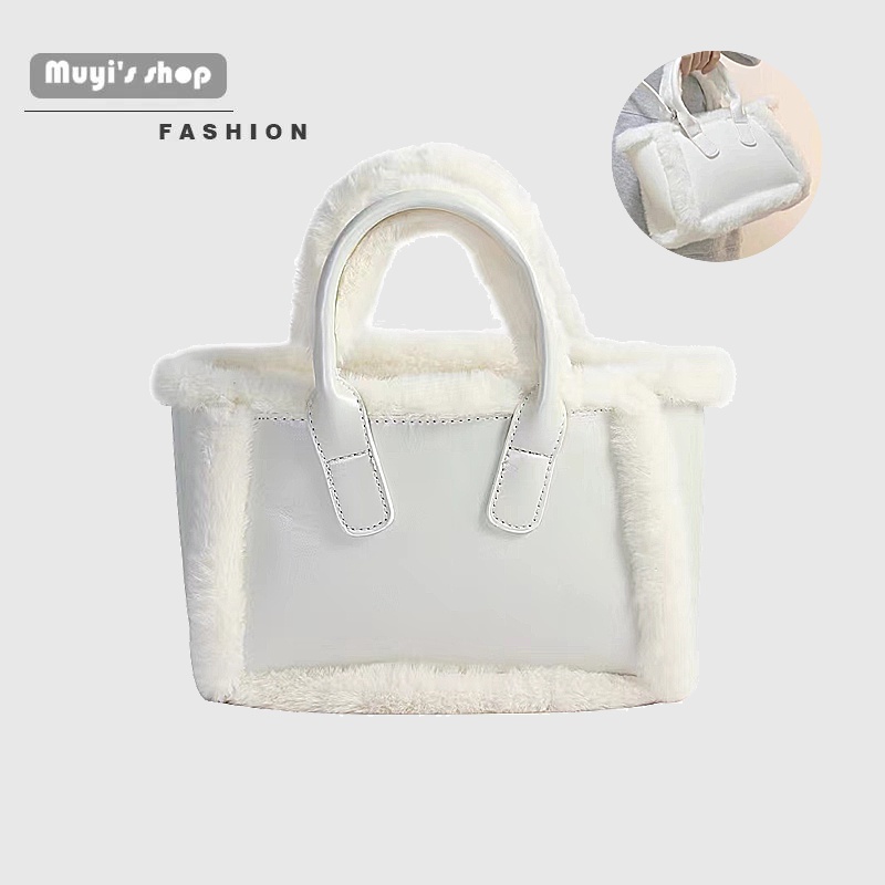 Túi Xách Đeo Vai Phủ Bông Cỡ Lớn Thời Trang Thu Đông Dành Cho Nữ