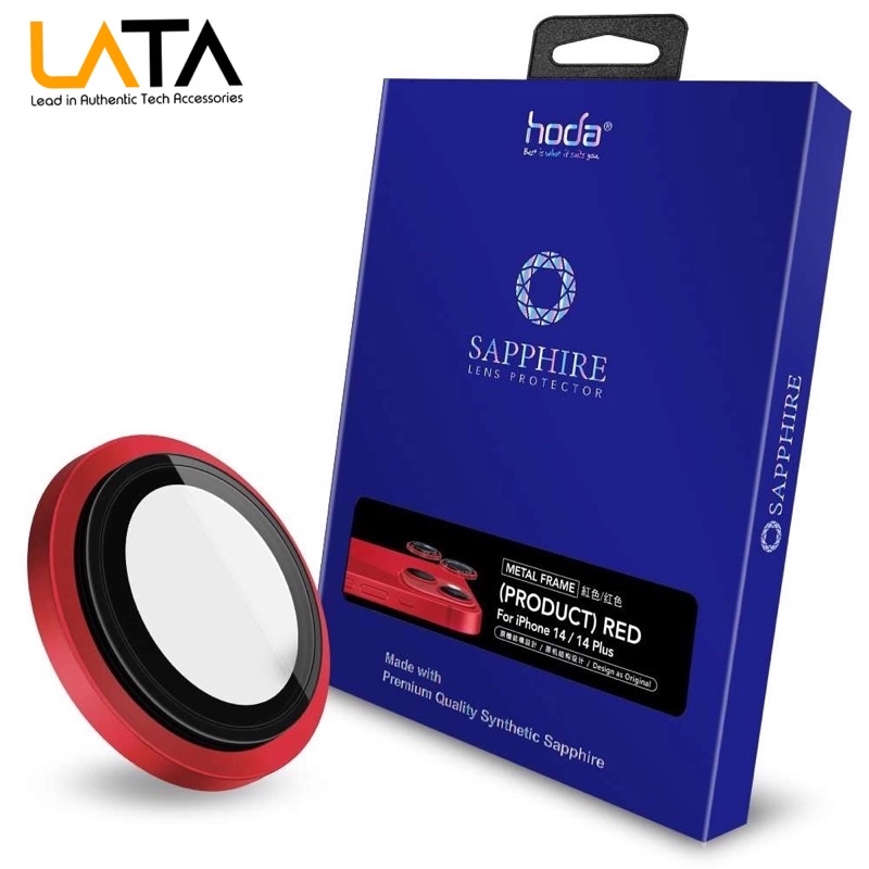 Miếng dán bảo vệ camera HODA Sapphire cho iPhone 14 Plus và 14 - có khung trợ dán
