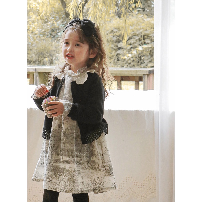 Áo len cardigan cổ tròn cho bé gái AST003