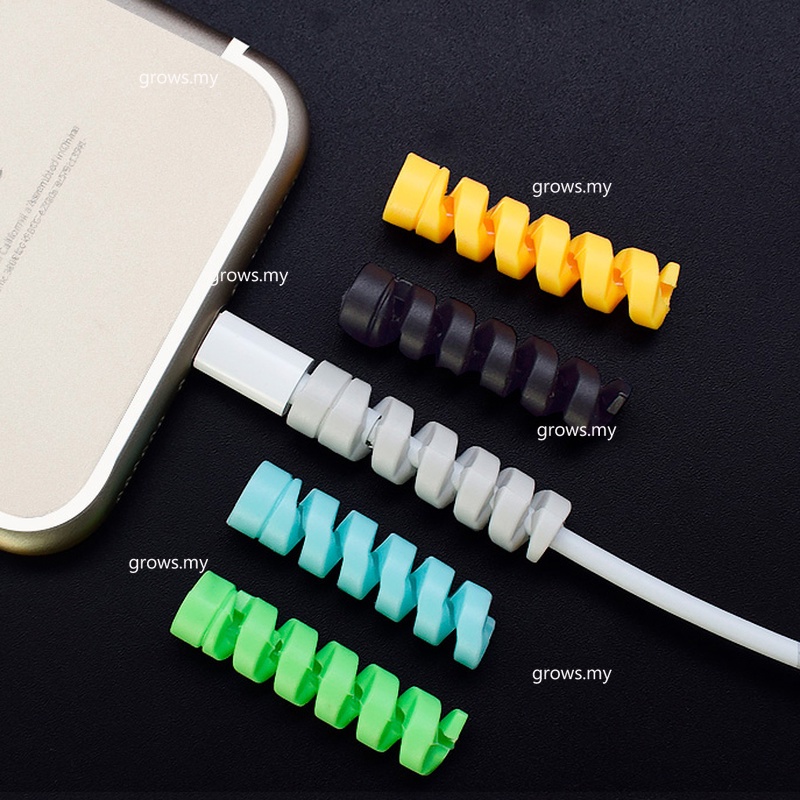 1-10 Dây Xoắn Silicone Quấn Bảo Vệ Dây Cáp Sạc