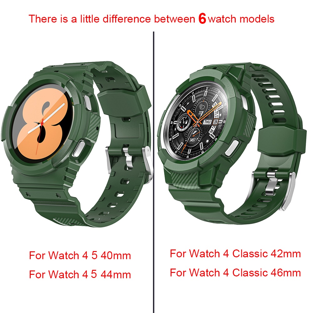 Ốp Lưng TPU Có Dây Đeo Cổ Tay Cho Samsung Galaxy Watch 4 5 40 44mm 42mm 46mm