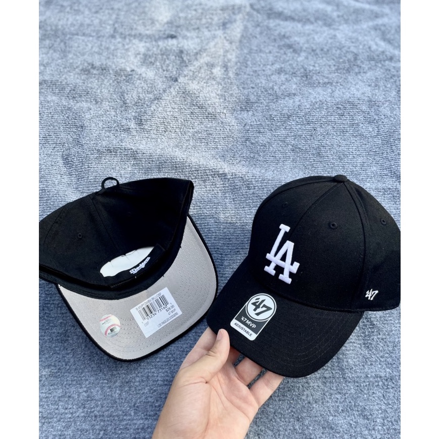 Nón MLB x 47 Brand Mỹ_Logo LA black white