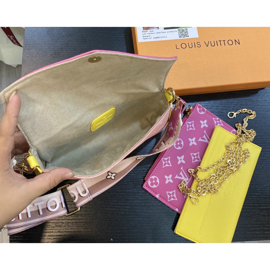 Set túi 3 món bì thư hồng xinh size 20cm fullbox