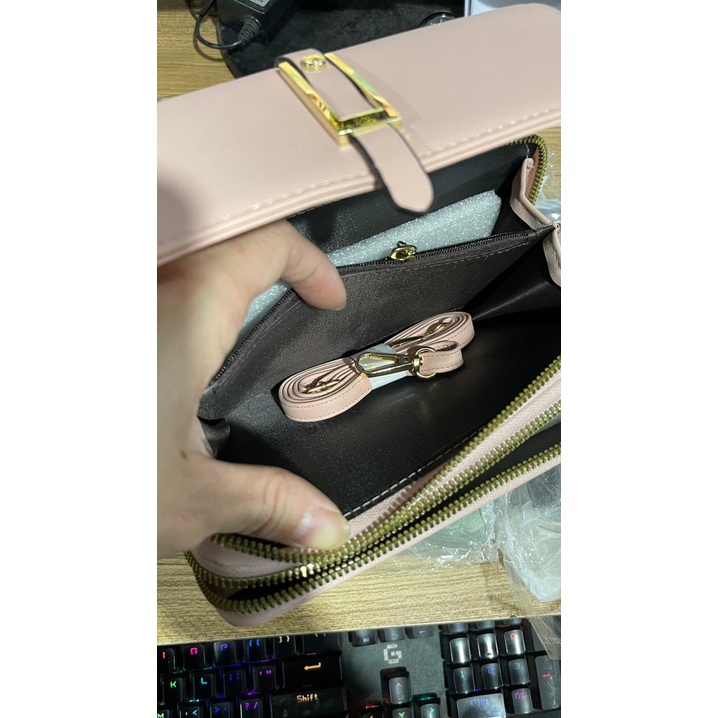 Túi Đeo chéo nữ Da da dự tiệc nắp ngăn đôi nịt giữa Better 457FD [FreeShip]