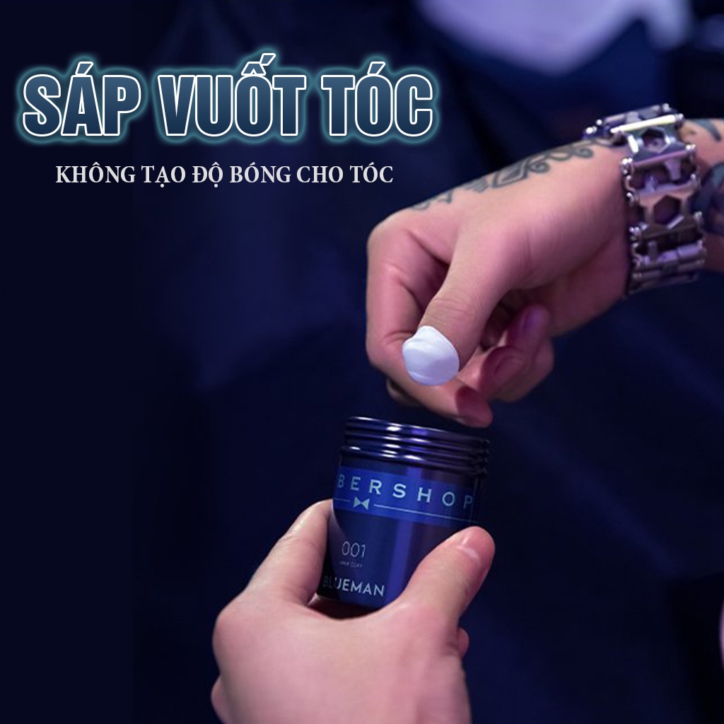 Sáp Vuốt Tóc & Gel Vuốt Tóc BLUEMAN, Giữ Nếp Chuẩn Salon, Mùi Hương Nam Tính - 90g
