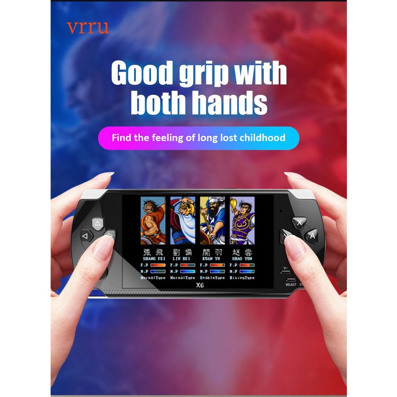 X6 Retro Tay Cầm Chơi Game 4.0 Inch Màn Hình Lớn Arcade Game Cổ Điển Máy Không Camera Vrru