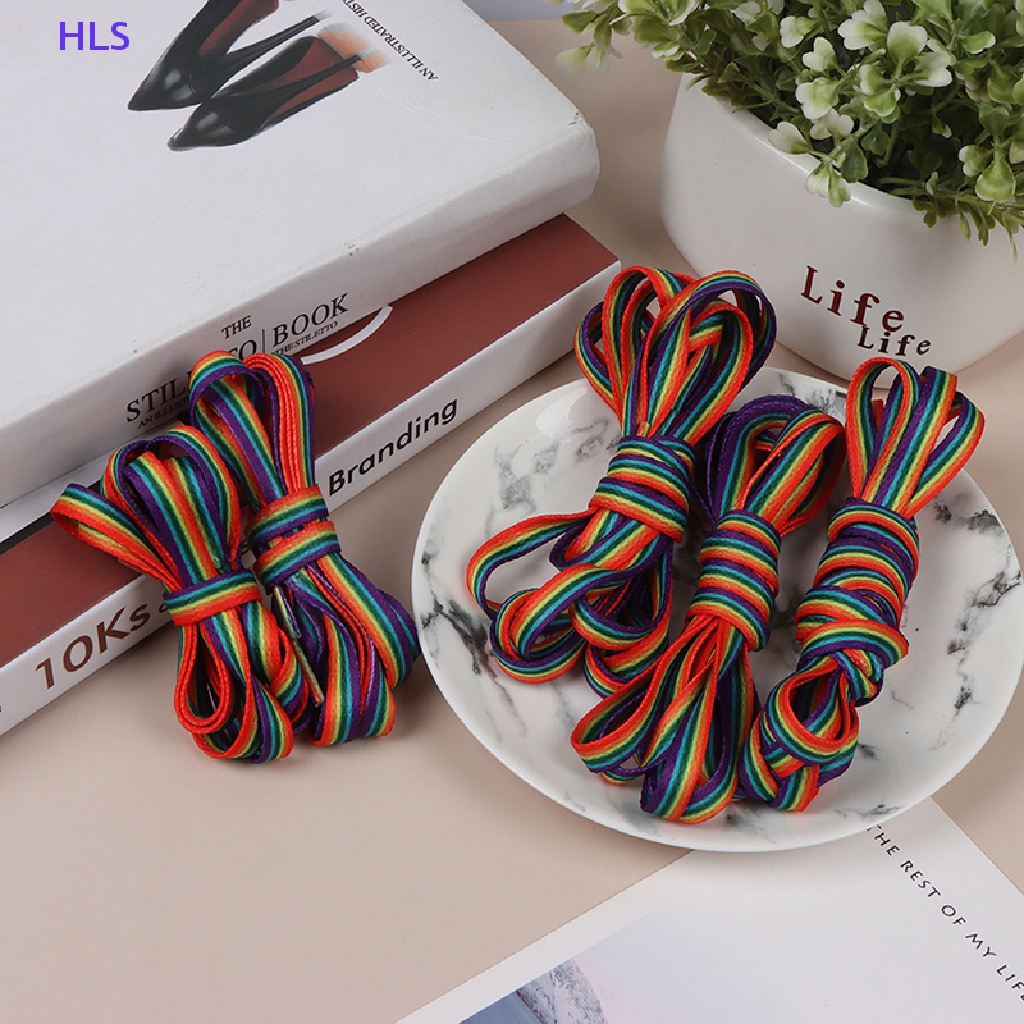 1 Cặp Dây Giày Dẹt Màu Gradient Thời Trang