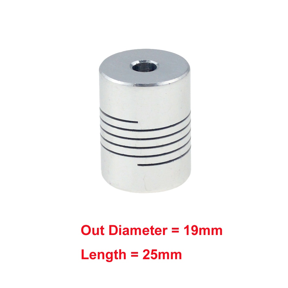 D19L25 5x8mm Nhôm CNC ghép trục ghép động cơ 5mm đến 8mm Khớp nối linh hoạt OD 19x25mm Dropshipping 3/4/5/6/6.35/7/8/10mm