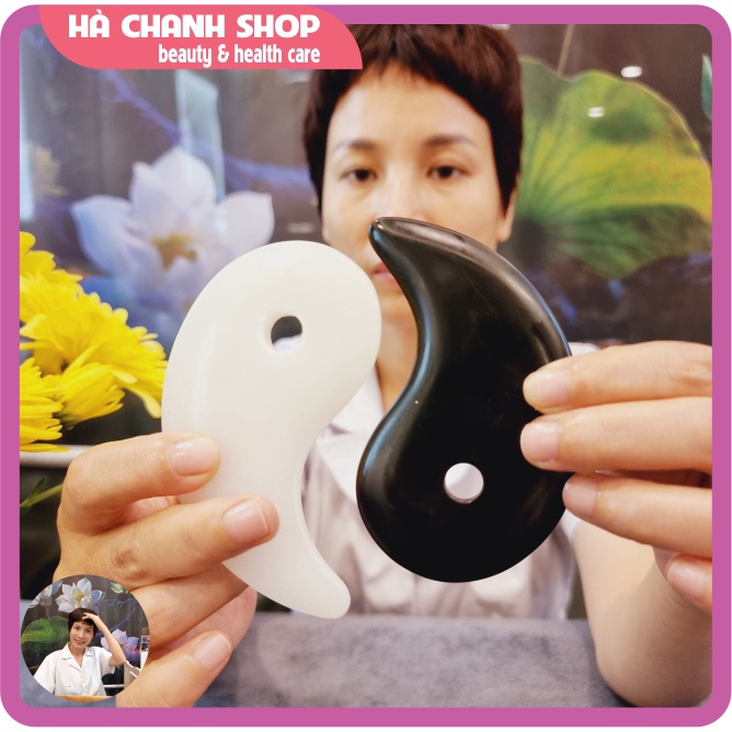 Cạo Gió Massage Đá Guasha Hình Cặp Cá Âm Dương Đẹp Bằng Đá Thiên Nhiên Miếng Cạo Mát Xa Mặt Body Chăm Sóc Da Mặt