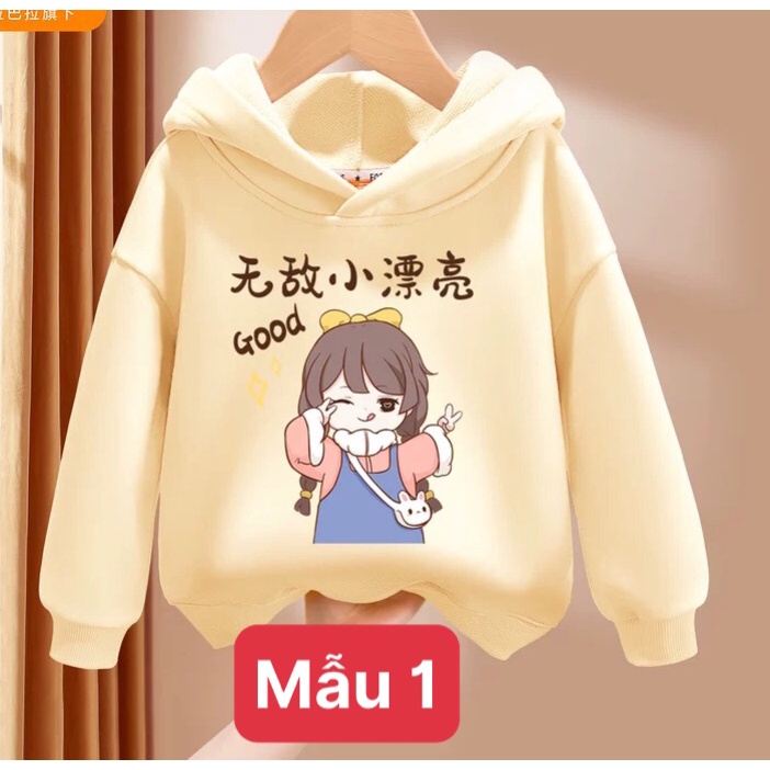 Các mẫu Áo hodi cho bé in hình thỏ dễ thương từ 9 đên 33kg dáng rộng chất nỉ bông siêu cute