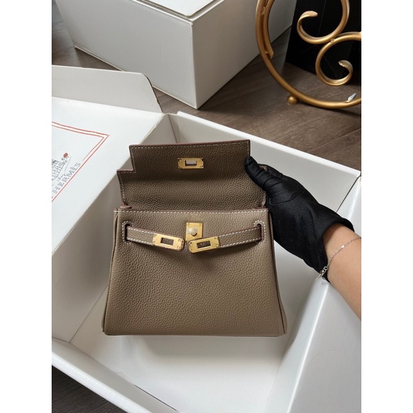 Túi HM KELLY Nguyên bản Tag vàng Sz 20cm Fullbox bill Hải quan