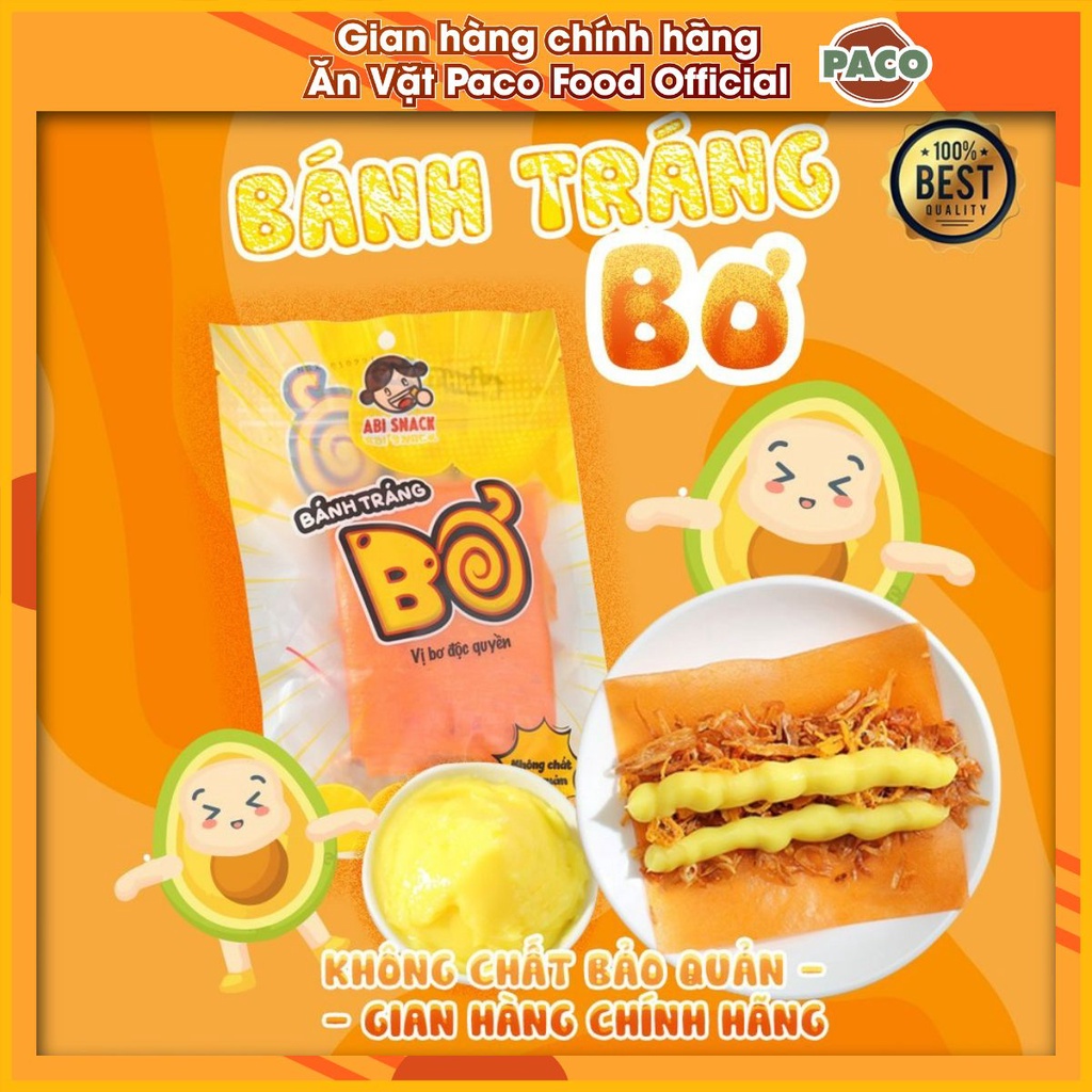 Bánh tráng Abi bơ 150g vị ngon, giòn đồ ăn vặt cho giới trẻ Sài Thành vệ sinh an toàn thực phẩm