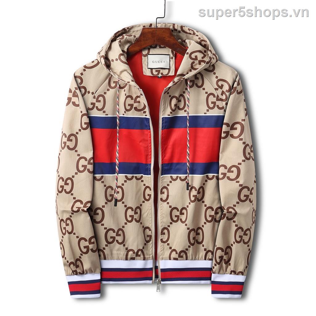 Mới_gucci Áo Khoác bomber In Có Mũ Trùm Đầu S-XXXL PP131 Cho Nam