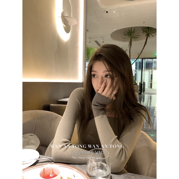 Áo Dệt Kim Tay Dài Cổ Tròn Dáng Ngắn Thời Trang Thu Đông Hàn Quốc