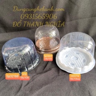 Hộp Nhựa 10Cm Nắp Vòm Tròn Đế Trắng đen Set 10 mã h15