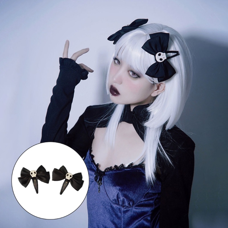 Kẹp Tóc Hình Xương Đầu Lâu Handmade Phong Cách Punk Rock Dành Cho Nữ