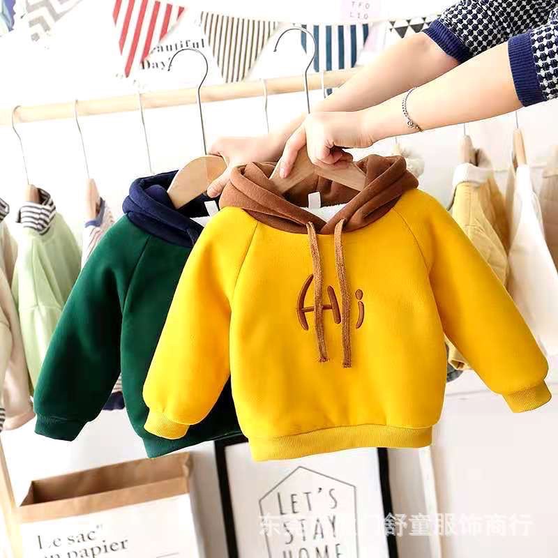 AN03_9-20kg Áo nỉ lót lông mỏng, áo Hoodie unnisex in hình ngộ nghĩnh cho bé trai bé gái