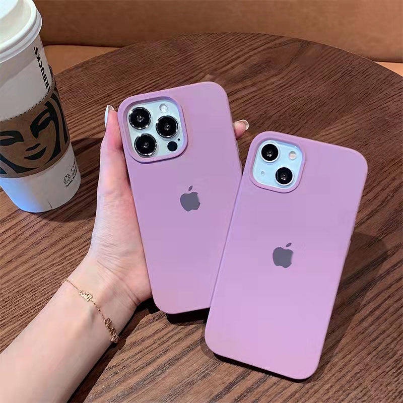 Ốp điện thoại mềm bảo vệ toàn diện màu trơn thích hợp cho iPhone 11 12 13 8Plus