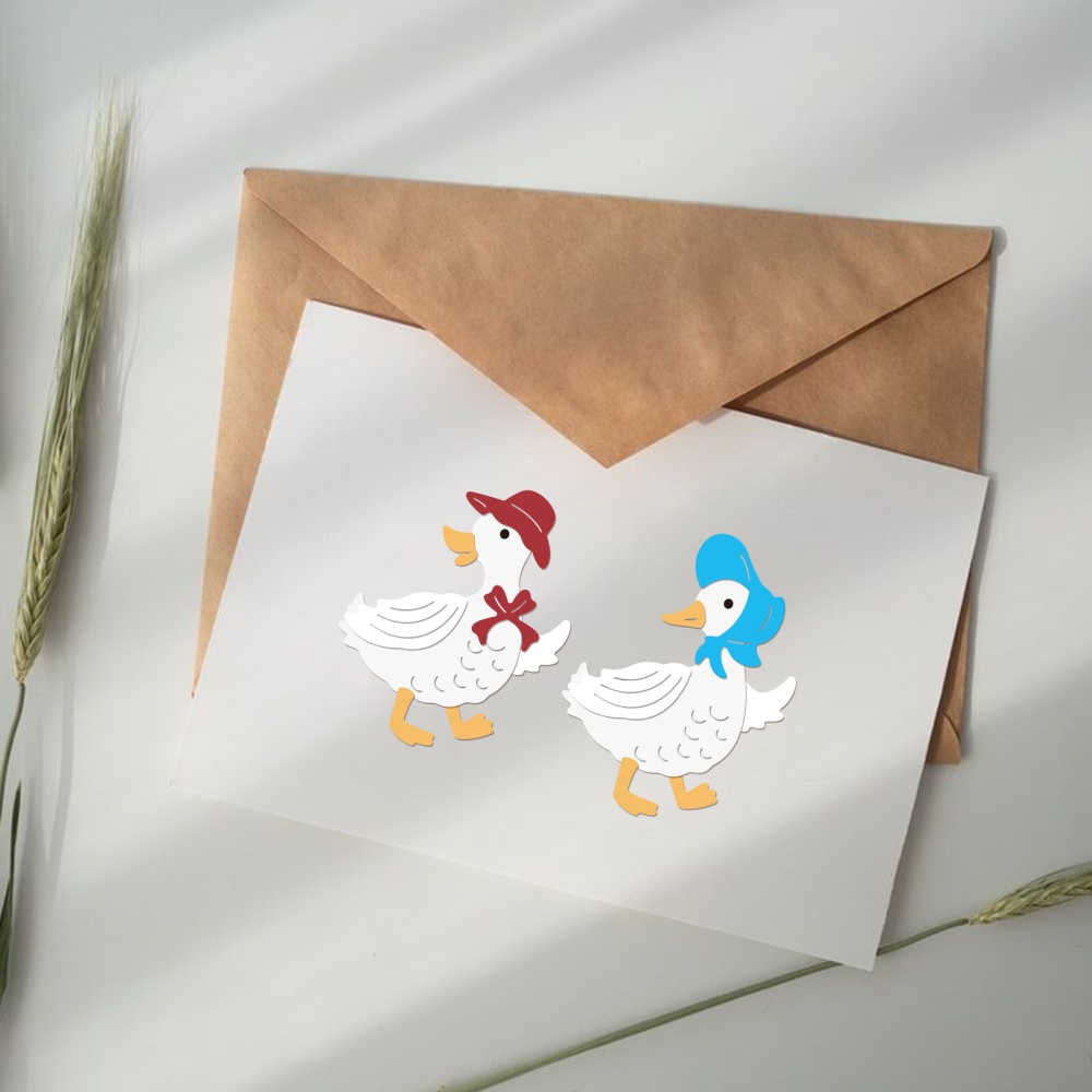 1 Khuôn Cắt Giấy Kim Loại Hình Chú Vịt / Mũ / Nơ Xinh Xắn