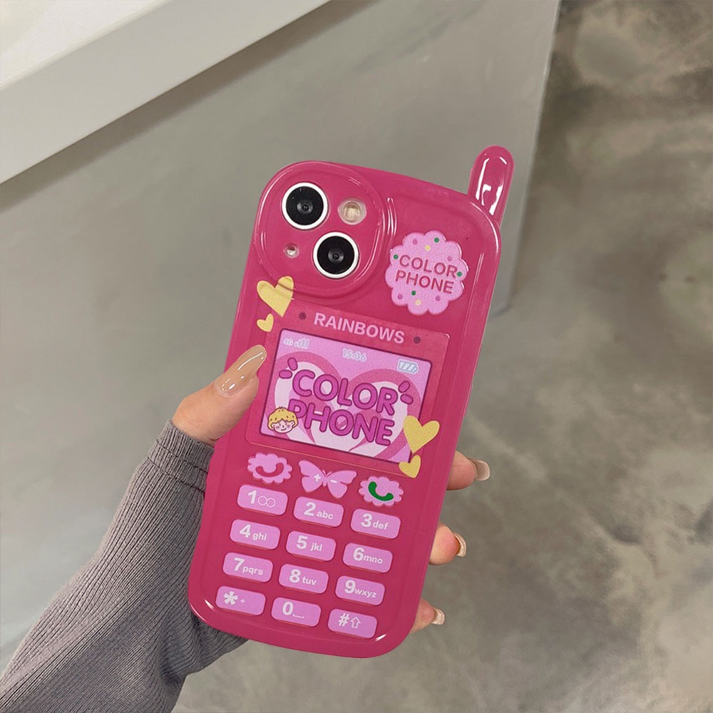 Ốp Điện Thoại TPU Mềm Chống Sốc Phối Nút Phong Cách Retro Cho IPhone 14 13 12 11 Pro Max