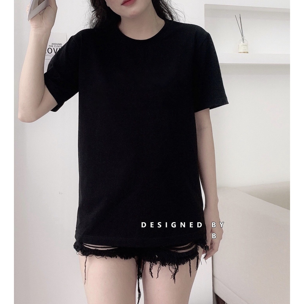 Áo phông trơn nữ cổ tròn tay ngắn chất cotton co giãn 4 chiều,thấm hút mồ hôi cực tốt