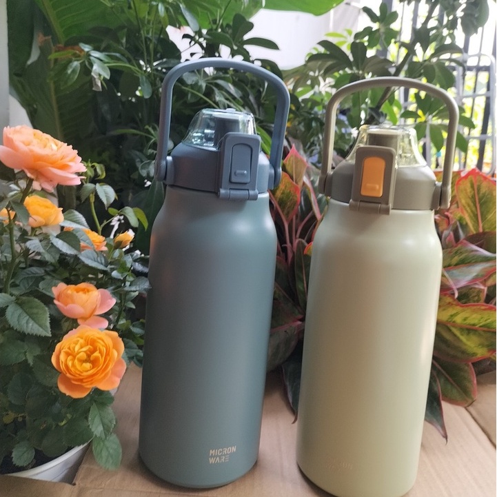 Bình giữ nhiệt inox 316 Micron ware Super Lock 1,7 lít, S145 3 màu: xanh dương / xanh rêu
