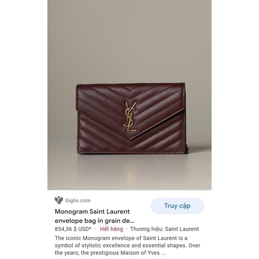 Túi si da thật dáng YSL