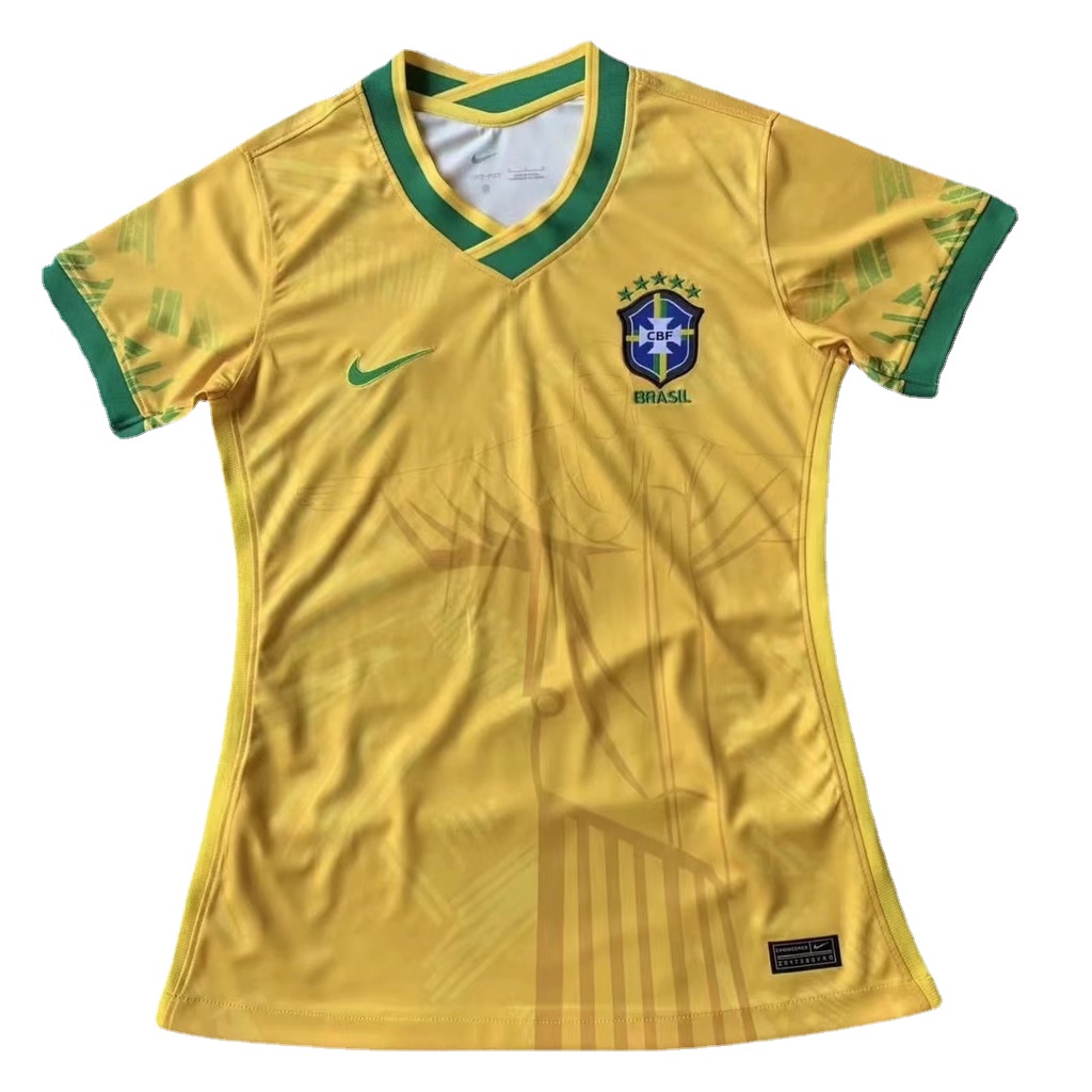 Áo Thun Bóng Đá Tay Ngắn Màu Vàng Phong Cách brazil Cổ Điển Size S-XL Jersiola sepak lelaki Hàng Mới 2022 Dành Cho Bạn Nữ