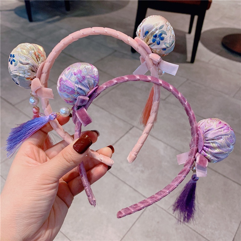 Băng Đô Cài Tóc Đính Tua Rua Phong Cách Trung Hoa Mừng Năm Mới