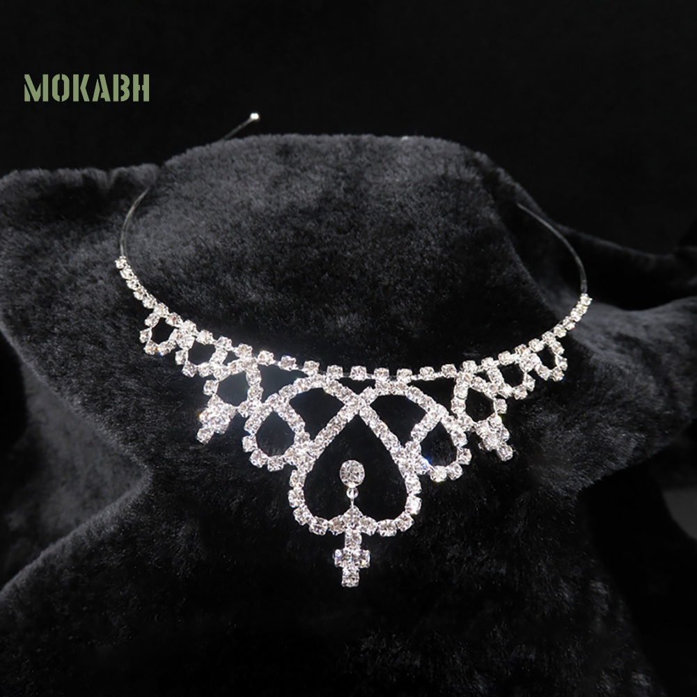 Vương Miện Cài Tóc Đính Đá Hình Trái Tim Thanh Lịch Cho Bé Gái