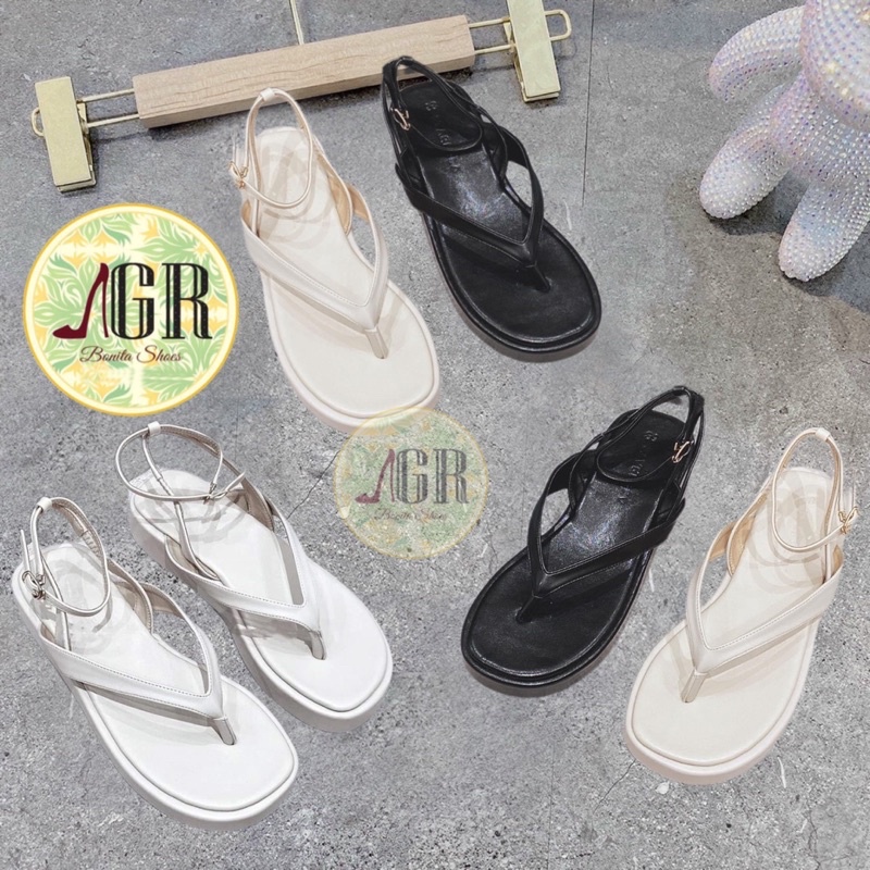 Sandal xuồng kẹp dây da khoá gài cao 3 cm và 6 cm