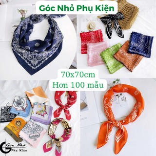 100 mẫu khăn lụa vuông quàng cổ cao cấp, khăn bandana lụa đa năng loại 1 70*70cm phần 1