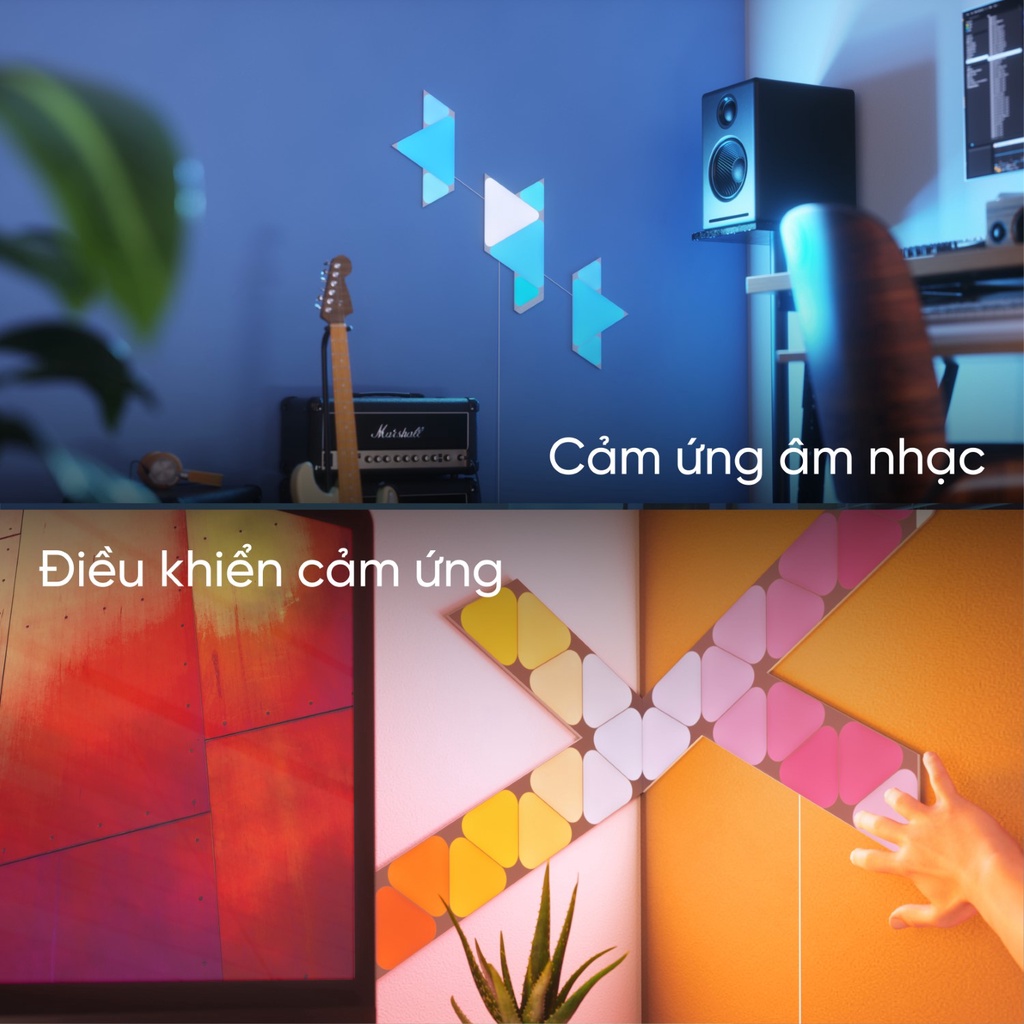 Đèn LED RGB lắp ghép thông minh Nanoleaf Shapes Tam Giác Mini - Mini Triangle 5 ô đèn (Bộ khởi động)