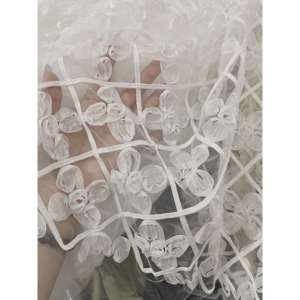 Vải ren lưới thêu hoa cao cấp