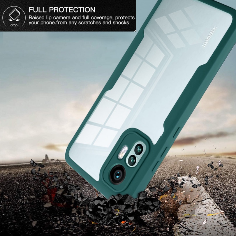 Ốp Điện Thoại Acrylic Mềm Mỏng Hai Mặt Bảo Vệ 360 Độ Cho Xiaomi 12X 12 Pro Lite 12T Pro Poco C40 X4 Pro 5G