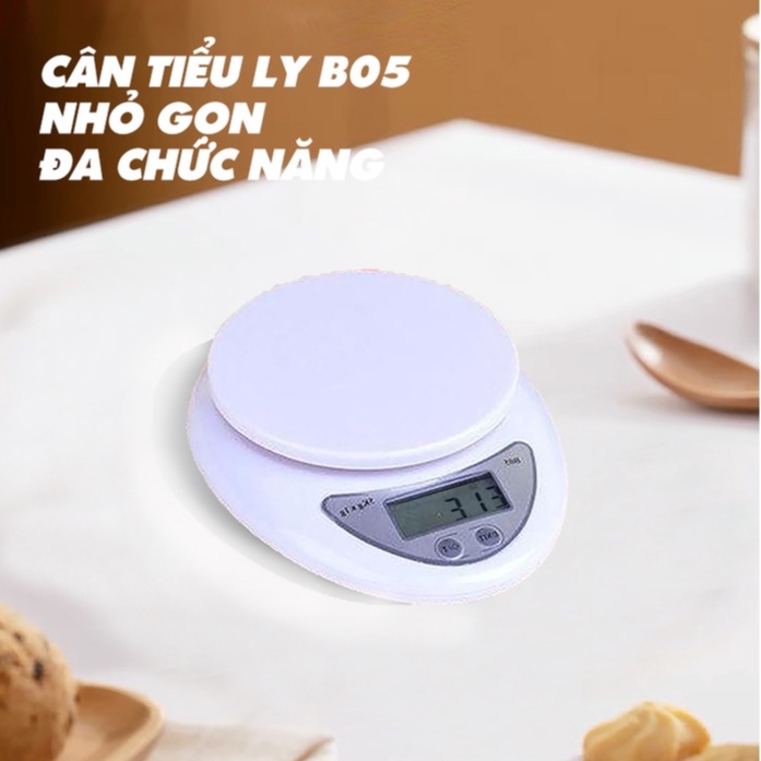 Cân tiểu ly điện tử nhà bếp mini làm bánh đồ ăn nguyên liệu chính xác cao Tặng kèm Pin AAA