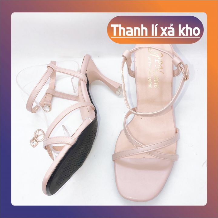 Giày Cao Gót Nhọn 7p Kiểu dây mảnh chéo đơn