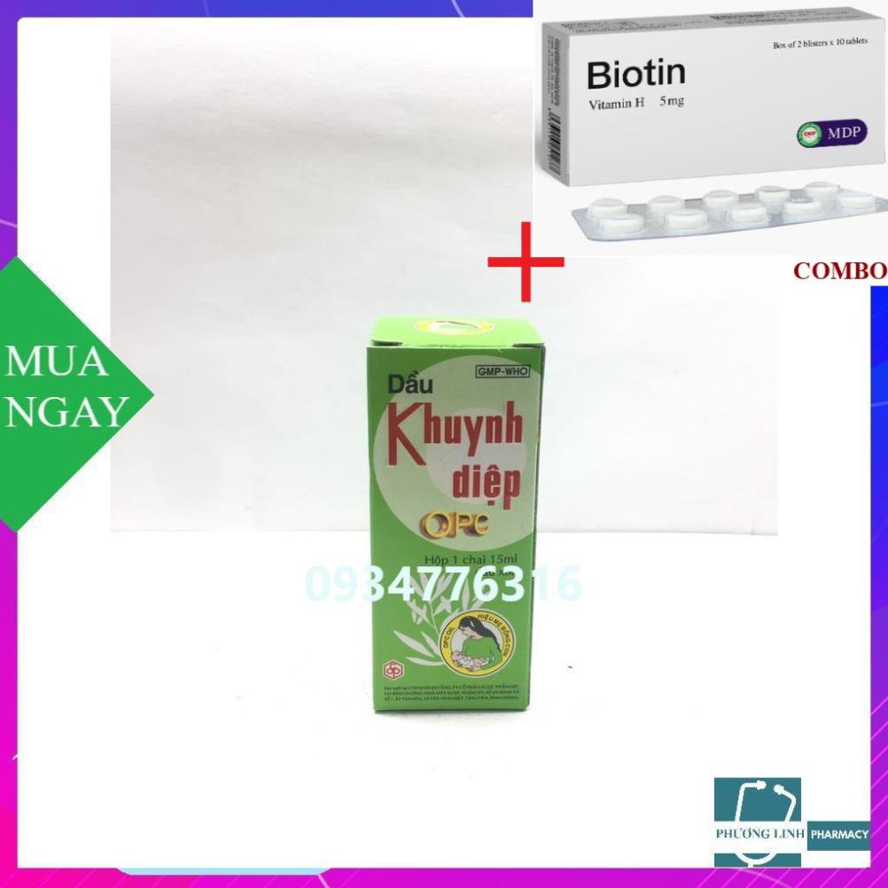 Combo Biotin 5mg+ Dầu khuynh diệp OPC 15ml