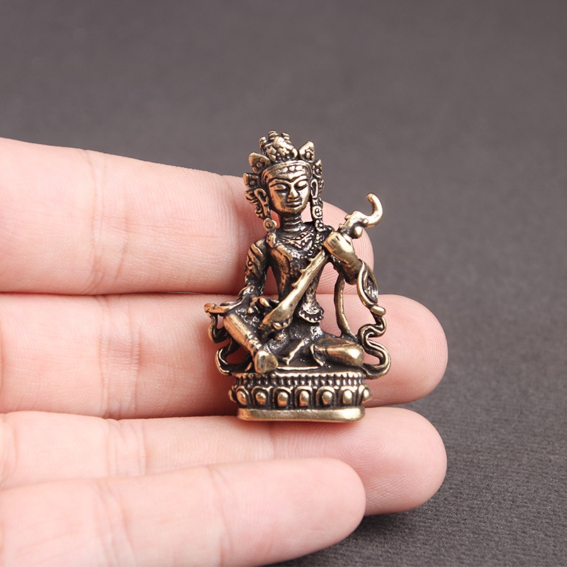 Yueying Mặt Dây Chuyền Bằng Đồng Nguyên Chất Hình Phật Pipa Nhỏ Nhắn Bảo Vệ Hòa Bình Do Old Nepal