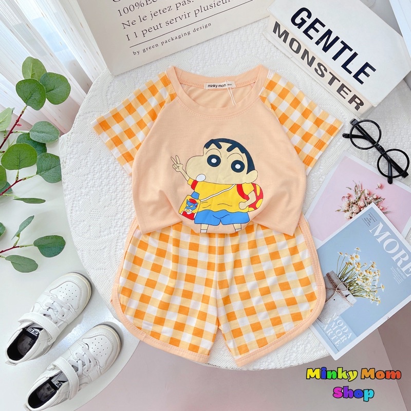 Bộ Cộc Tay  Thun Lạnh Minkymom  Chính Hãng Bé Trai Bé Gái In Hình Cushin (8-28kg) -  Minkymomshop Ms005