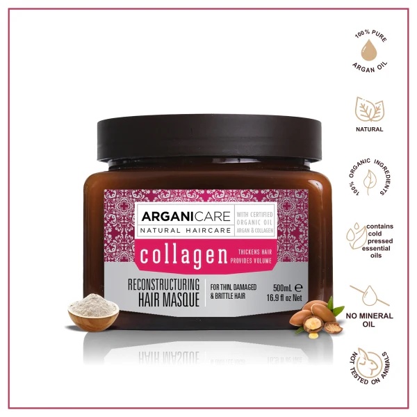 Cặp dầu gội xả Collagen Arganicare Argan Oil phục hồi tóc hư tổn, khô xơ, dưỡng tóc mềm mượt