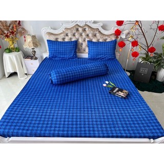 Bộ Drap thun Hàn Quốc 4 món sọc caro