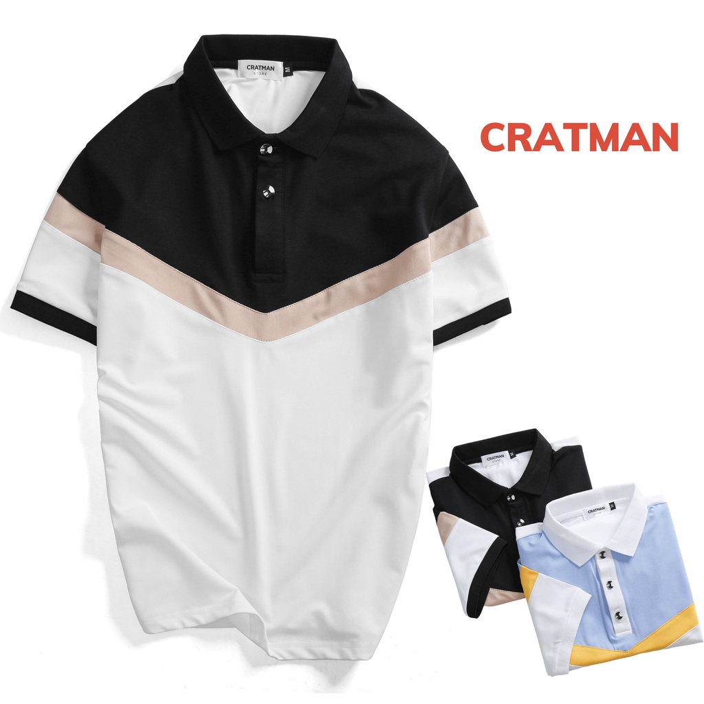 Áo thun POLO nam CRATMAN vải cá sấu 4 chiều xuất xịn,chuẩn form, sang trọng - thanh lịch - T04
