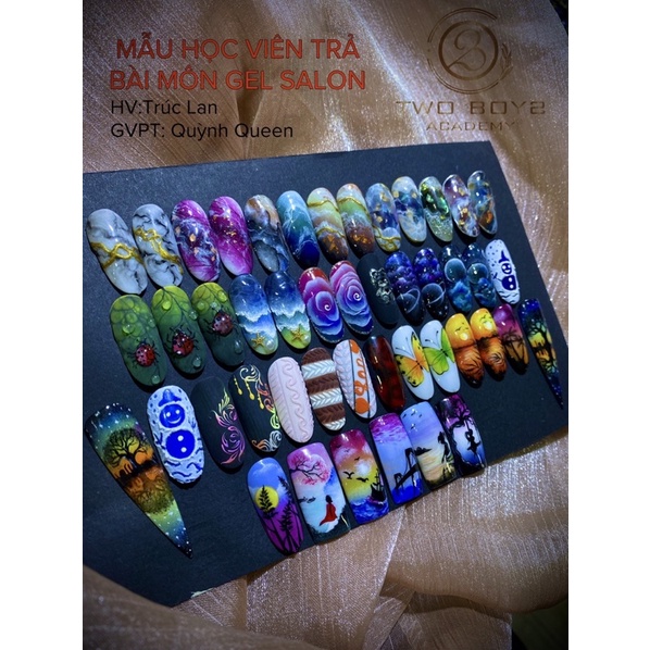 Sét Gel 15 màu hộp đen vẽ hoa văn,ren Gel vẽ phong cảnh,bản tròn