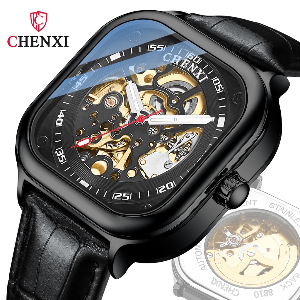Đồng Hồ Cơ Chenxi 8810 Mặt Vuông Chống Nước Thời Trang Cho Nam