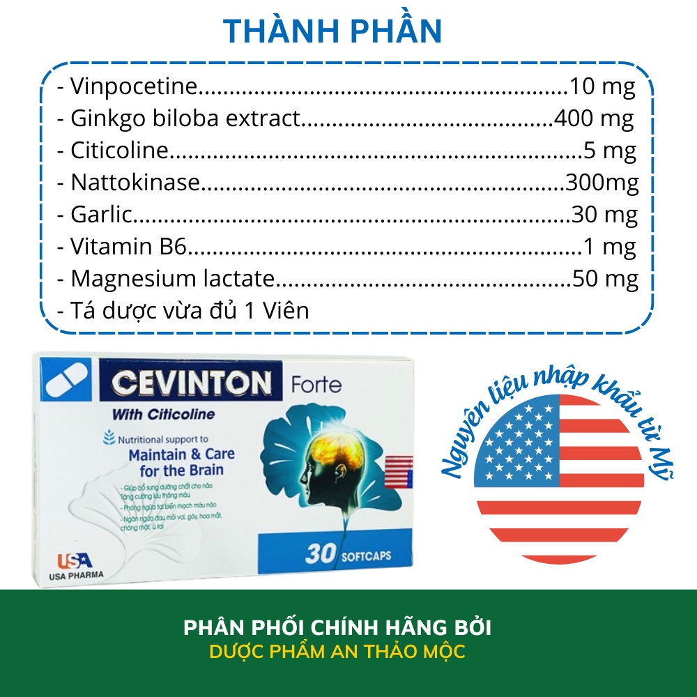 Viên uống bổ não Mediusa  Cevinton Forte giúp tăng cường trí nhớ tăng tuần hoàn não ngừa tai biến nhồi máu cơ tim