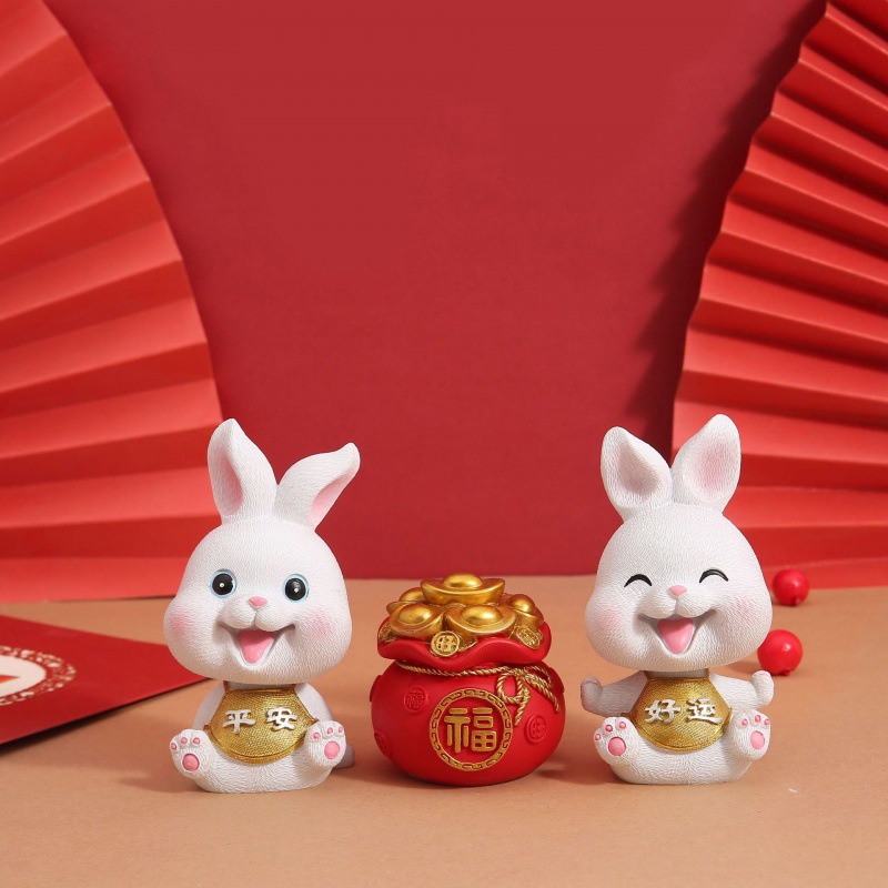 Chú Thỏ Năm 2023 CNY Để Bàn Trang Trí Lễ Hội Mùa Xuân